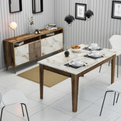 Conjunto de muebles de salón Milan 523 blanco nogal Practica Hogar