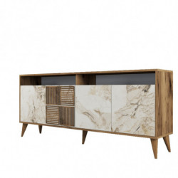 Conjunto de muebles de salón Milan 523 blanco nogal Practica Hogar