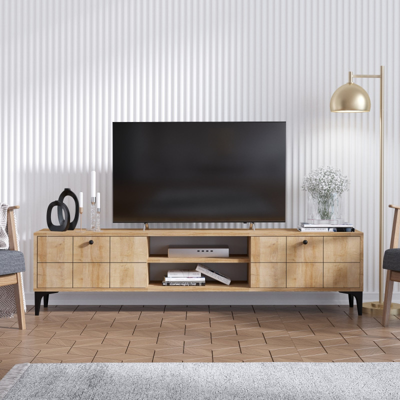 Mueble TV Hera roble Practica Hogar Mueble TV Hera roble Practica Hogar