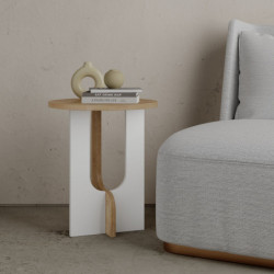 Mesa auxiliar Luna roble blanco Practica Hogar
