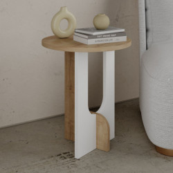 Mesa auxiliar Luna roble blanco Practica Hogar