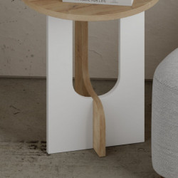 Mesa auxiliar Luna roble blanco Practica Hogar