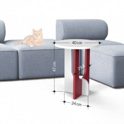 Mesa auxiliar Luna roble blanco Practica Hogar