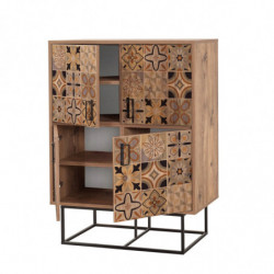 Mueble auxiliar Quantum Solo pino atlántico negro Practica Hogar