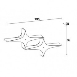 Estante de pared Susen 2 blanco Practica Hogar
