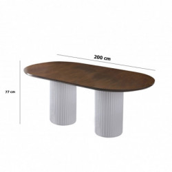 Mesa comedor Li-931 blanco nogal Practica Hogar