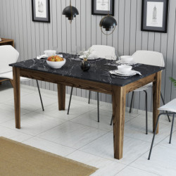 Mesa comedor Milan 518 negro nogal Practica Hogar