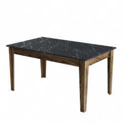 Mesa comedor Milan 518 negro nogal Practica Hogar