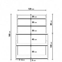 Estantería Aksu L1183 roble Practica Hogar
