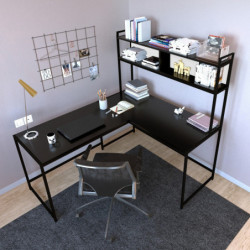 Escritorio de estudio massası L207 negro Practica Hogar