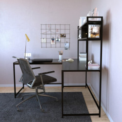 Escritorio de estudio massası L207 negro Practica Hogar