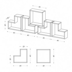 Estante de pared Elitra blanco Practica Hogar