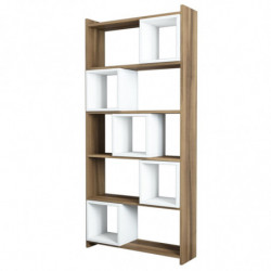 Librería Box nogal blanco Practica Hogar
