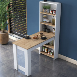 Mesa de cocina JA102 2344 blanco nogal Practica Hogar