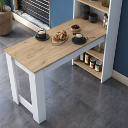 Mesa de cocina JA102 2344 blanco nogal Practica Hogar