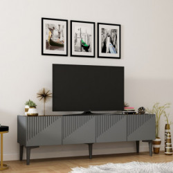 Mueble TV Draw Antracita Nogal Practica Hogar