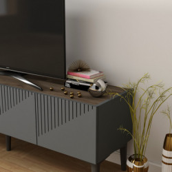 Mueble TV Draw Antracita Nogal Practica Hogar