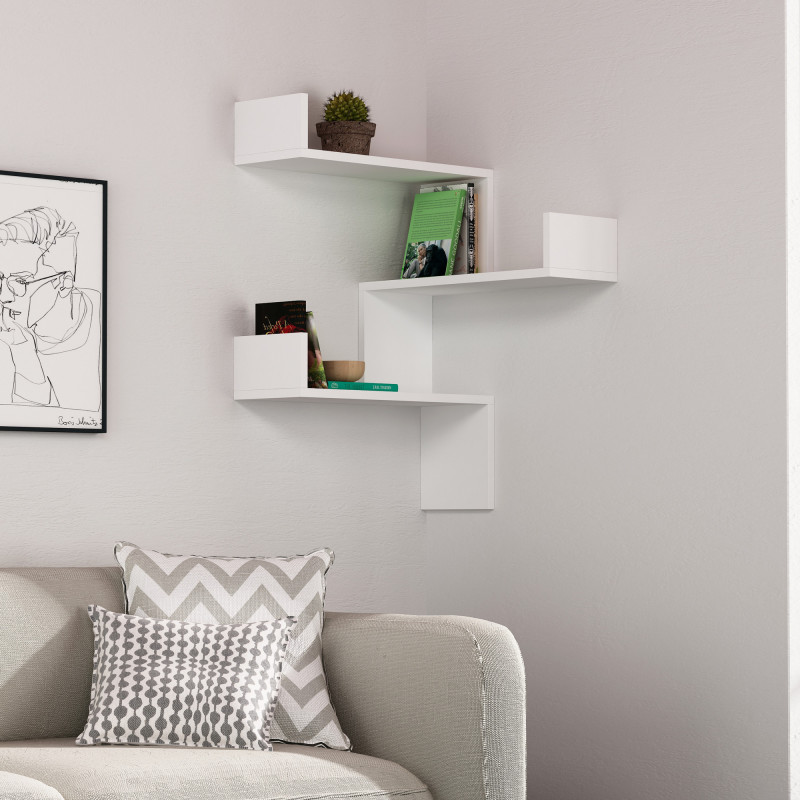 Estante de pared Luksa blanco Practica Hogar Estante de pared Luksa blanco Practica Hogar