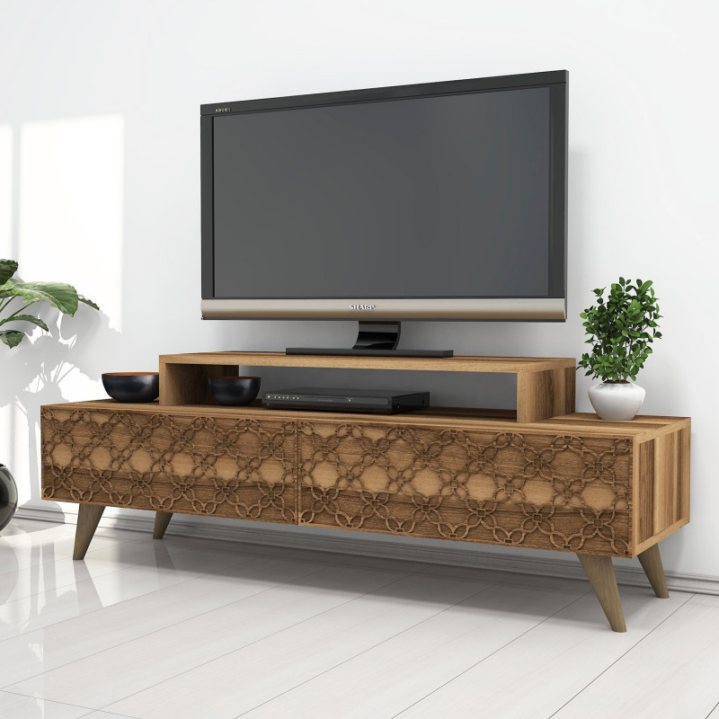 Mueble TV City nogal Practica Hogar Mueble TV City nogal Practica Hogar