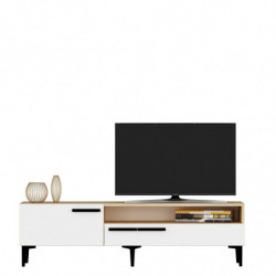 Mueble TV Zera Roble Blanco Practica Hogar