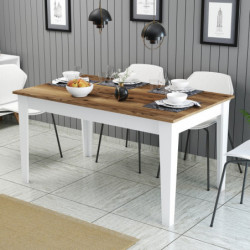 Mesa comedor Milan 520 blanco nogal Practica Hogar