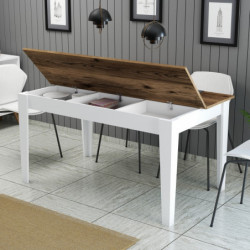 Mesa comedor Milan 520 blanco nogal Practica Hogar