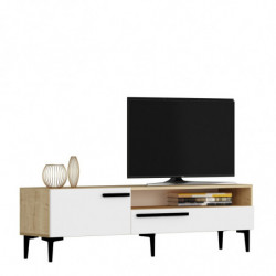 Mueble TV Zera Roble Blanco Practica Hogar