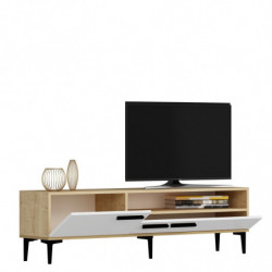 Mueble TV Zera Roble Blanco Practica Hogar