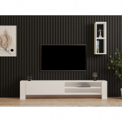 Mueble TV con estante Naz blanco Practica Hogar