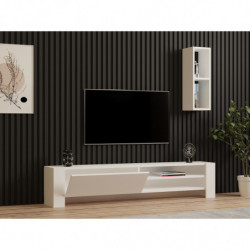 Mueble TV con estante Naz blanco Practica Hogar