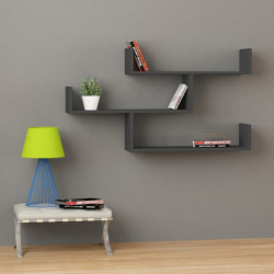 Estante de pared Tibet antracita Practica Hogar