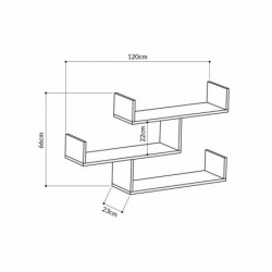 Estante de pared Tibet antracita Practica Hogar