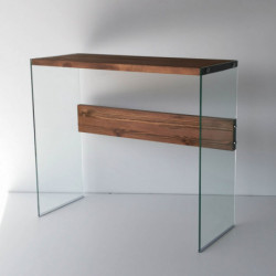 Consola Niagara cristal madera color nogal Practica Hogar