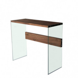 Consola Niagara cristal madera color nogal Practica Hogar