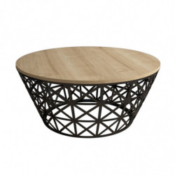Mesa de centro Stil Metal Ferforje roble negro Practica Hogar