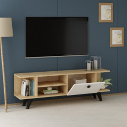Mueble TV İdil Roble Blanco Practica Hogar