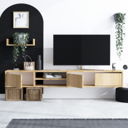 Mueble TV con estante Heka roble zafiro Practica Hogar