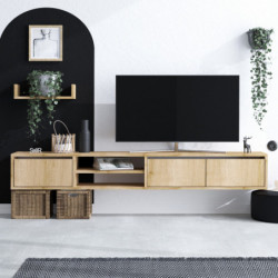 Mueble TV con estante Heka roble zafiro Practica Hogar