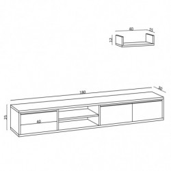 Mueble TV con estante Heka roble zafiro Practica Hogar