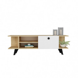Mueble TV İdil Roble Blanco Practica Hogar