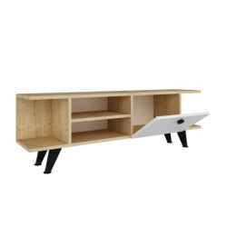 Mueble TV İdil Roble Blanco Practica Hogar
