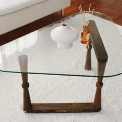 Mesa de centro Sehpa S303 nogal Practica Hogar