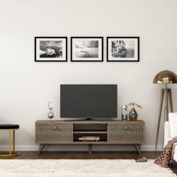 Mueble TV New York Nogal Antracita Practica Hogar