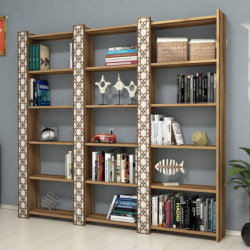 Librería City 3 crema nogal Practica Hogar