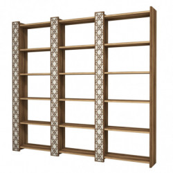 Librería City 3 crema nogal Practica Hogar