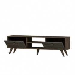 Mueble TV New York Nogal Antracita Practica Hogar