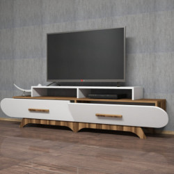 Mueble TV Flora blanco nogal Practica Hogar
