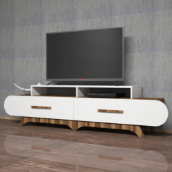 Mueble TV Flora blanco nogal Practica Hogar