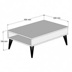 Mesa de centro Best blanco Practica Hogar
