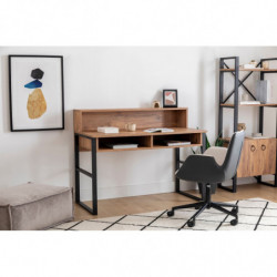 Escritorio de estudio Kemo negro nogal Practica Hogar